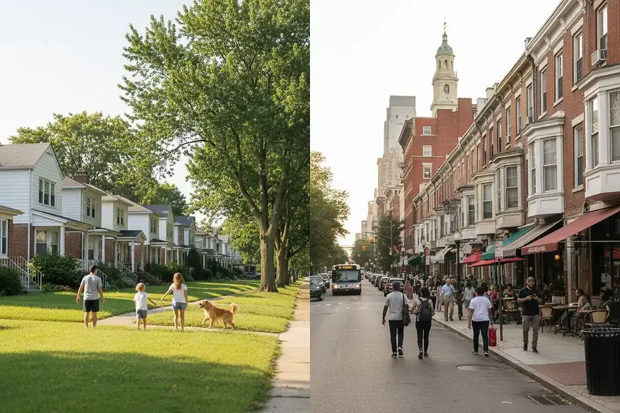 Suburban Living vs Urban Convenience: Levittown and Philadelphia Home Comparison