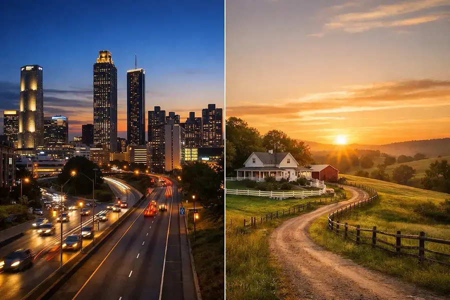 Choosing Between Urban and Rural Living in Georgia and Florida