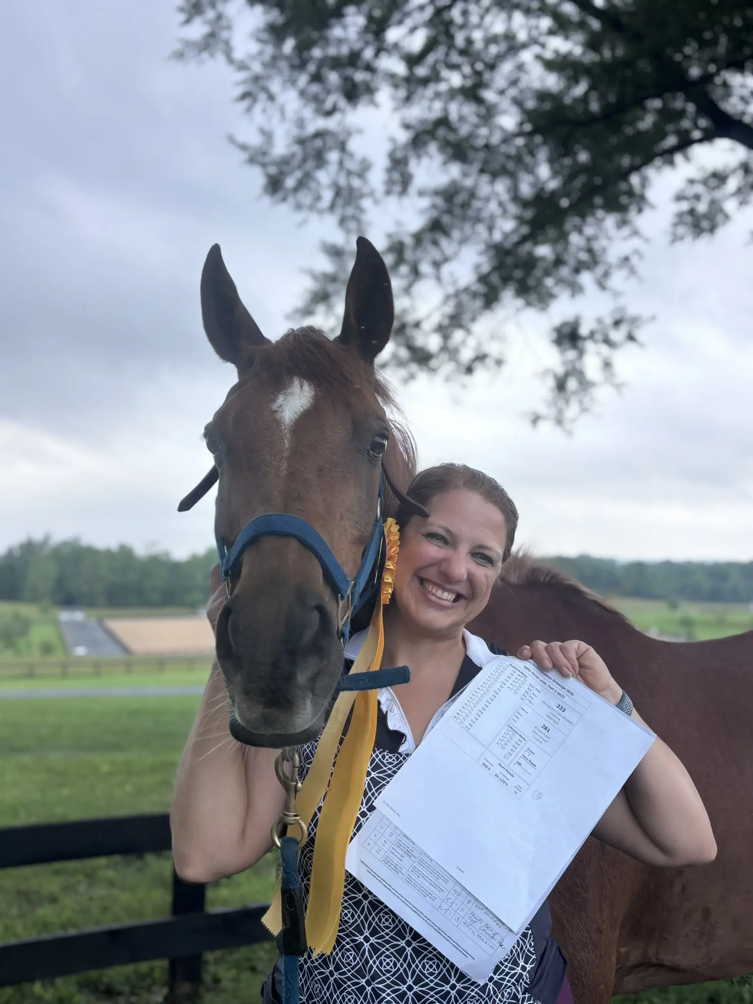 I earned the final score for my USDF Bronze Medal at the VADA NOVA Summer Show on 6/8/2025 with my heart horse of 20 years