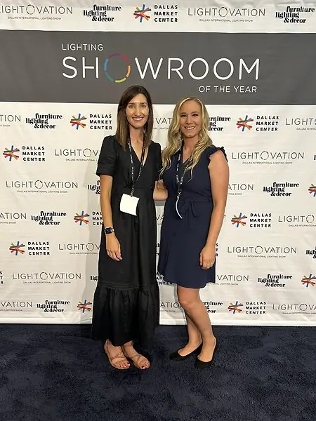 Representing my company at the prestigious Lighting Showroom of the Year event as a finalist was a great honor. It was an incredible opportunity to showcase our commitment to innovative design, customer experience, and industry leadership. I was accompanied by a close friend and fellow designer McKenna Miller who works with one of our major building partners — a meaningful reminder of the strong professional relationships that help drive our success.